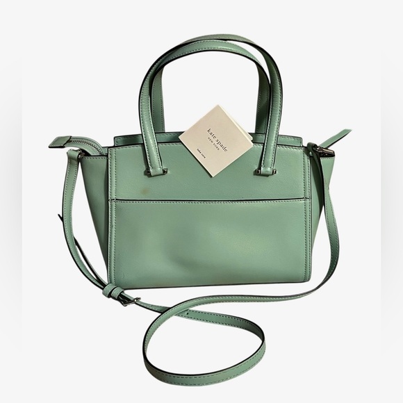 Hostess Pick ☄️🥳 Kate Spade Mint Green Satchel Crossbody Silver Color Hardware - Picture 7 of 13